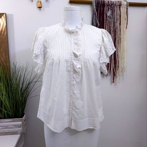 Rebecca Taylor white cotton eyelet top (2)